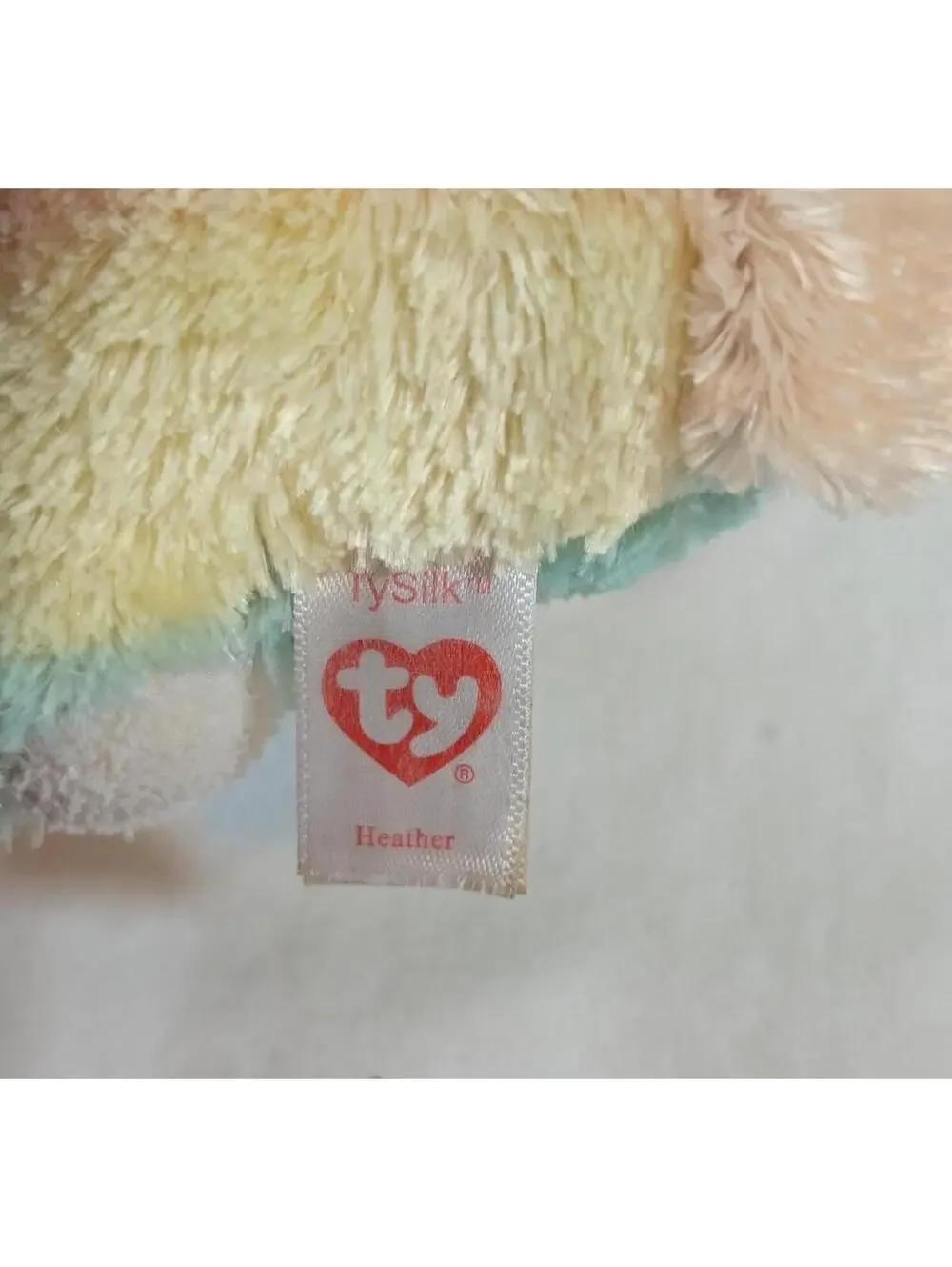 Ty Beanie Boo Plush Toy - Pastel Unicorn Cat with Blue and Gold Eyes